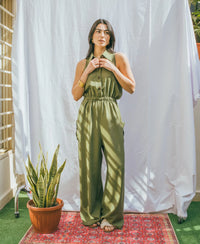 Sleeveless Elastic Waist Jumpsuit