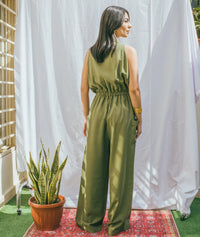 Sleeveless Elastic Waist Jumpsuit