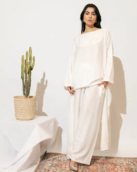 Cold-Shoulder Linen Set